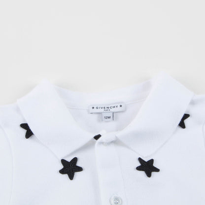 Baby White Cotton "Star" Babysuit
