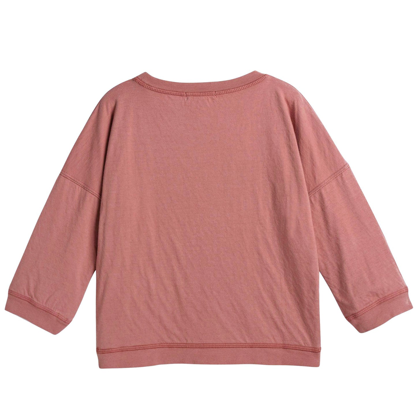 Girls Dark Red Floral Printed Trims T-Shirt