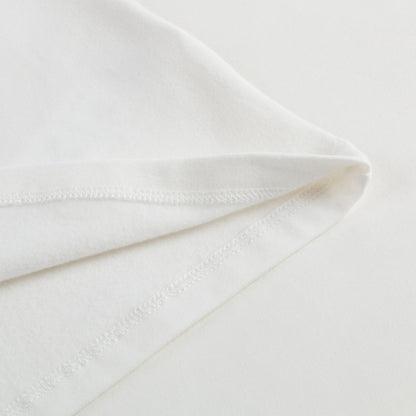 Girls Ivory Cotton T-shirt with Yellow Bow