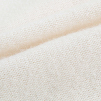 Girls Milk With Gold Pom-Pom Wool  Cardigan