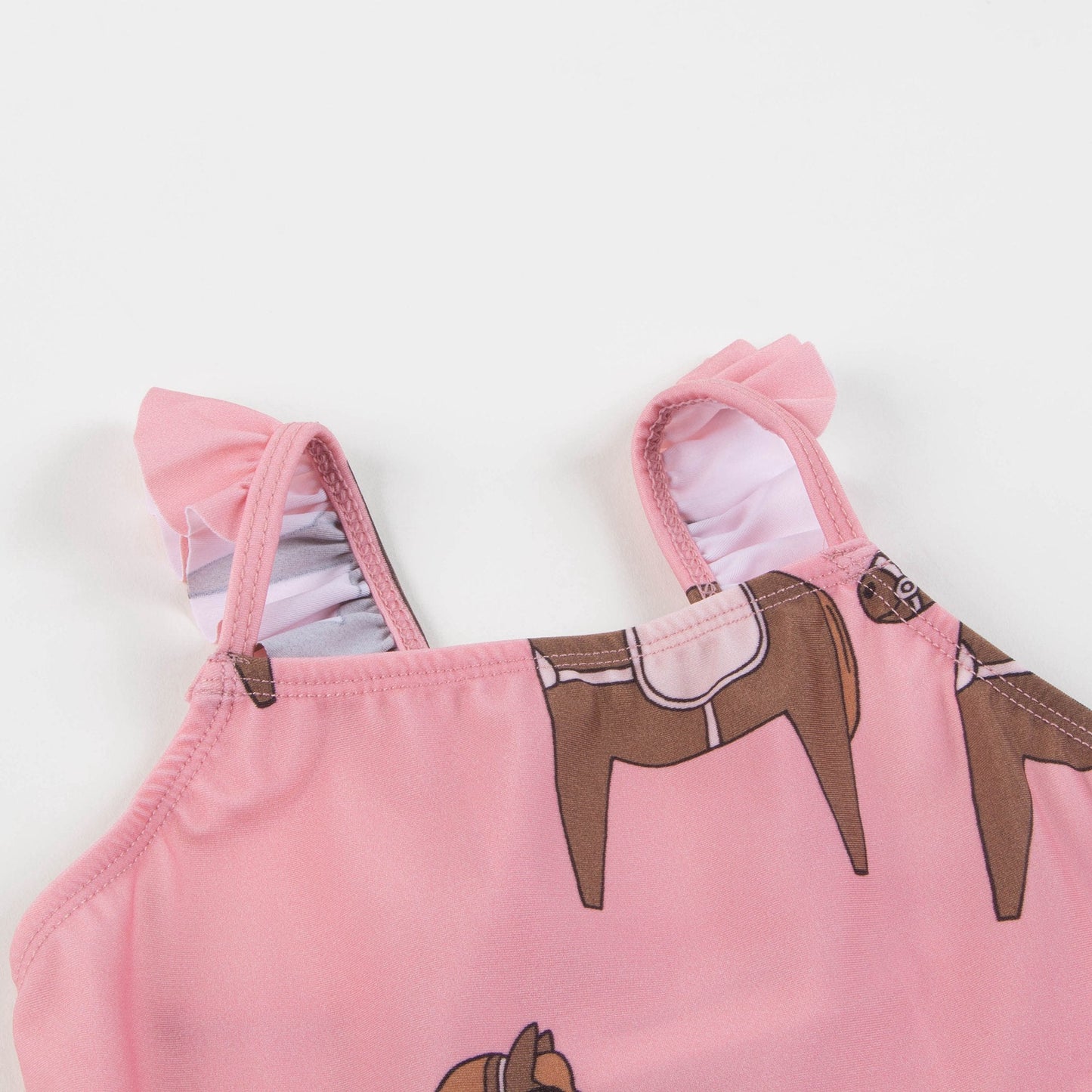 Girls Pink Horse Skirt Swimsuit