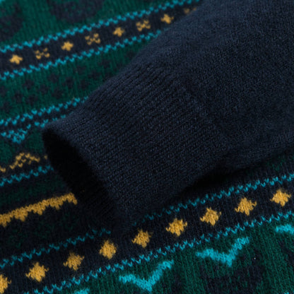 Boys Blue & Green Wool Sweater