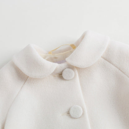 Girls Ivory Wool & Cashmere Coat