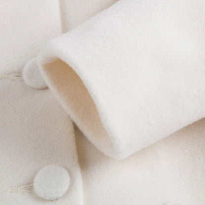 Girls Ivory Wool & Cashmere Coat