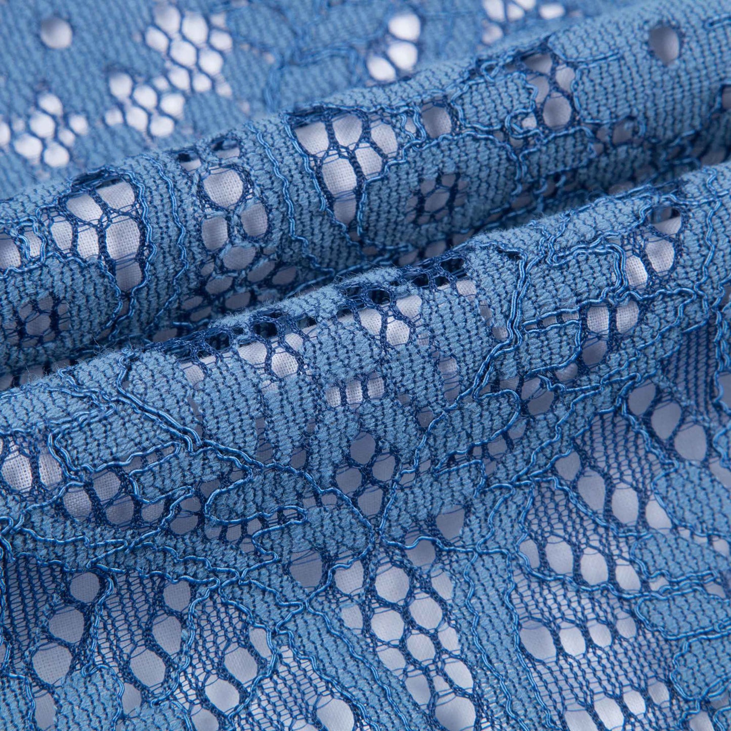 Girls Blue Cotone Bomber Lace Jacket