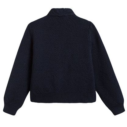 Girls Navy Blue Knitted Cardigan