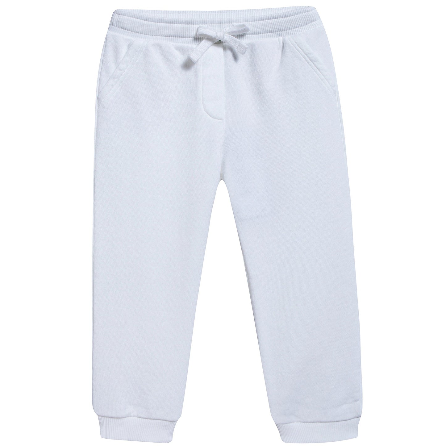 Baby Girls & Boys White Cotton Trousers