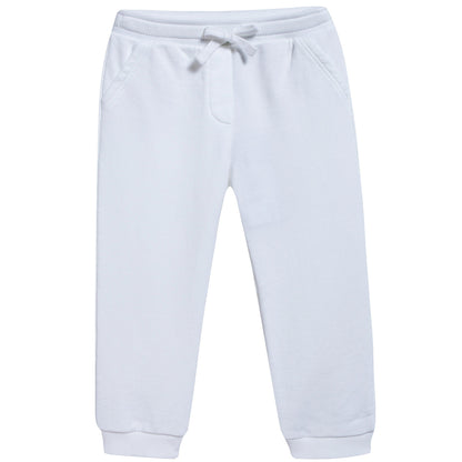 Baby Girls & Boys White Cotton Trousers