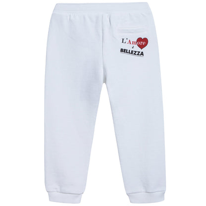 Baby Girls & Boys White Cotton Trousers