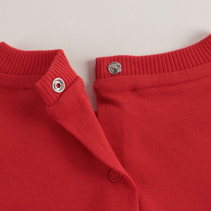 Baby Girls Red Teddy Cotton Dress