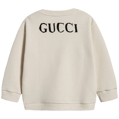 Baby Girls White Cotton Sweatshirt