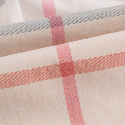 Baby Girls Beige Check Dress With Collar