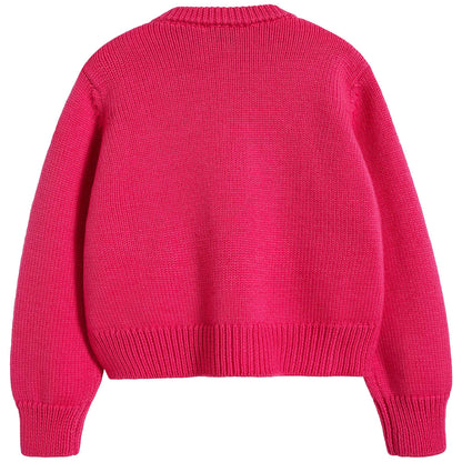 Girls Pink "MAGLIA TRICOT" Cardigan