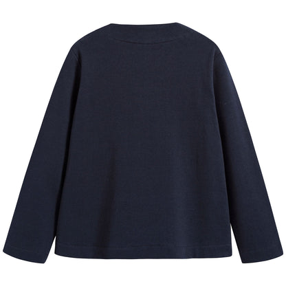 Girls Dark Blue Cotton Jacket
