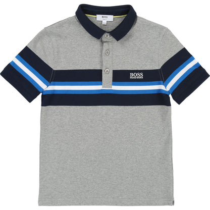 Boys Grey Polo Cotton Shirt