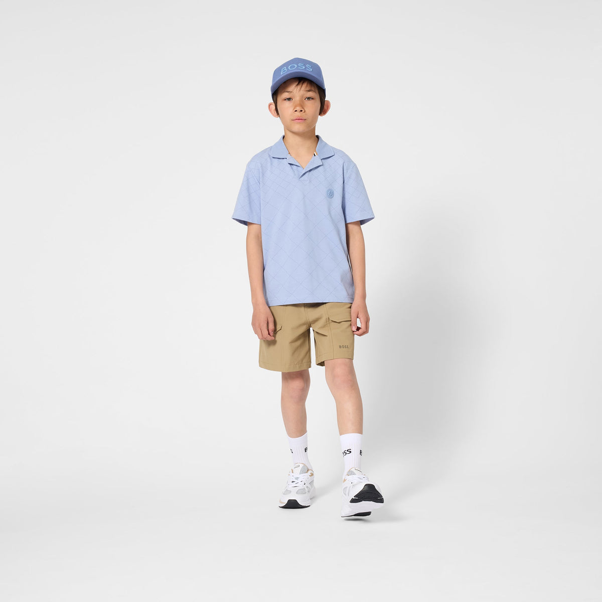 男童浅蓝色棉Polo衫