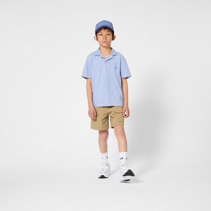 男童浅蓝色棉Polo衫
