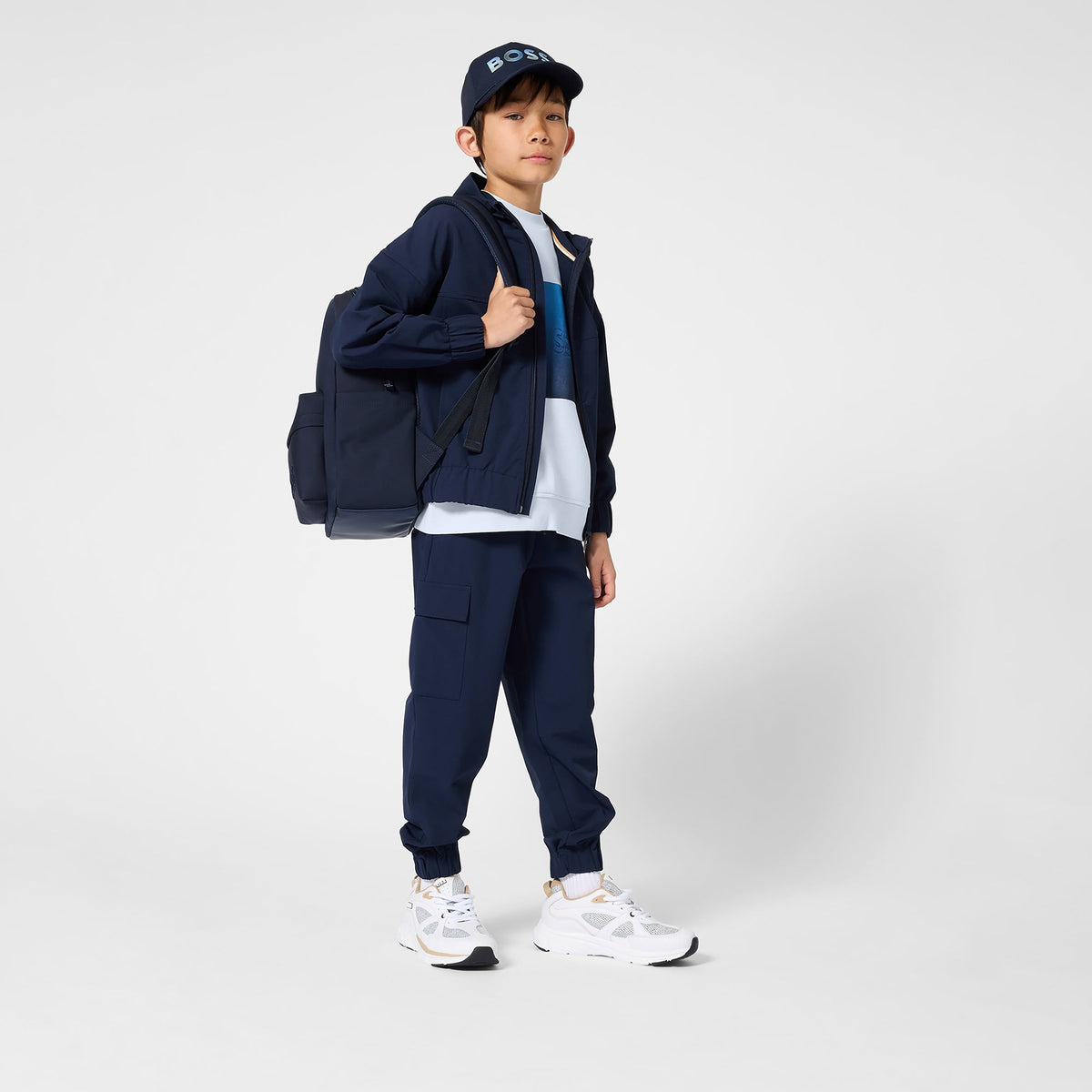 男童深蓝色Logo棒球帽