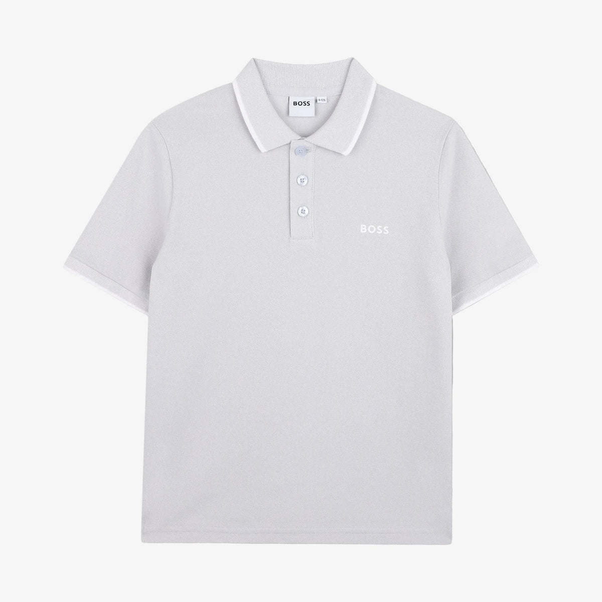 男童灰蓝色棉Polo衫