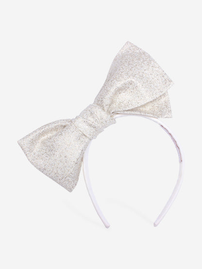 Girls Origami Jacquard Bow Headband in Gold