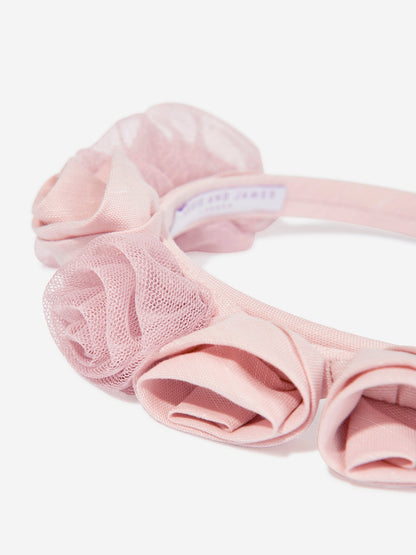 Girls Ring On Roses Headband in Pink