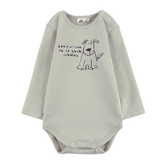 婴儿浅绿色棉连体衣