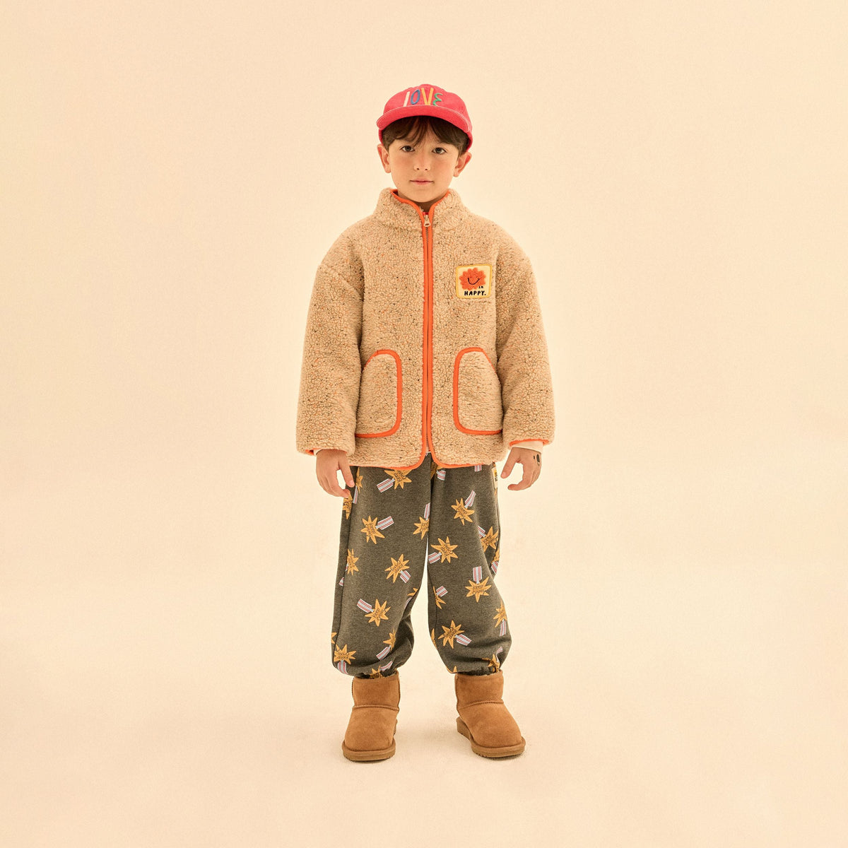 儿童米色摇粒绒棉服
