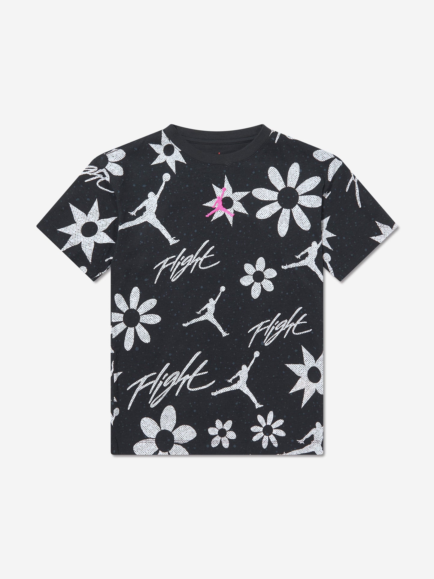 Jordan 女童 Essentials AOP T 恤（黑色）