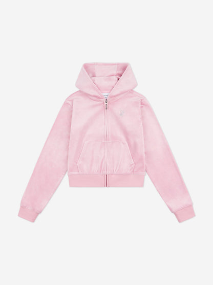 女童粉色Logo拉链上衣