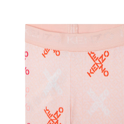 女婴粉色Logo棉打底裤
