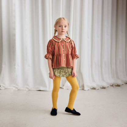 女童绿色羊毛短裙