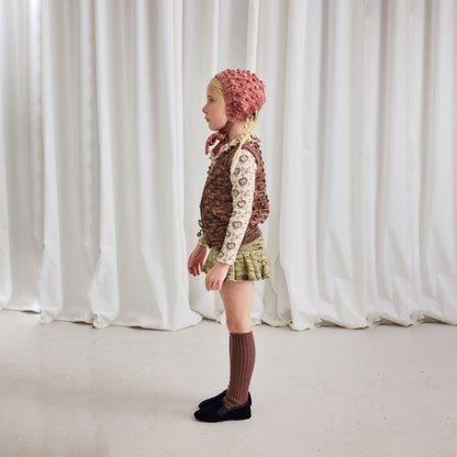 女童绿色羊毛短裙