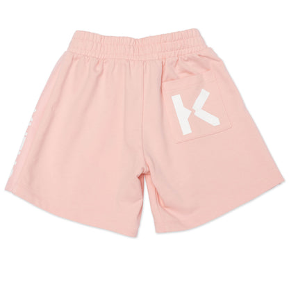女童粉色Logo棉短裤