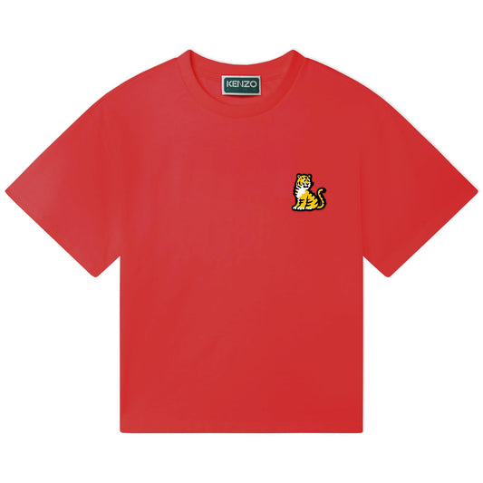 女童红色Logo棉T恤