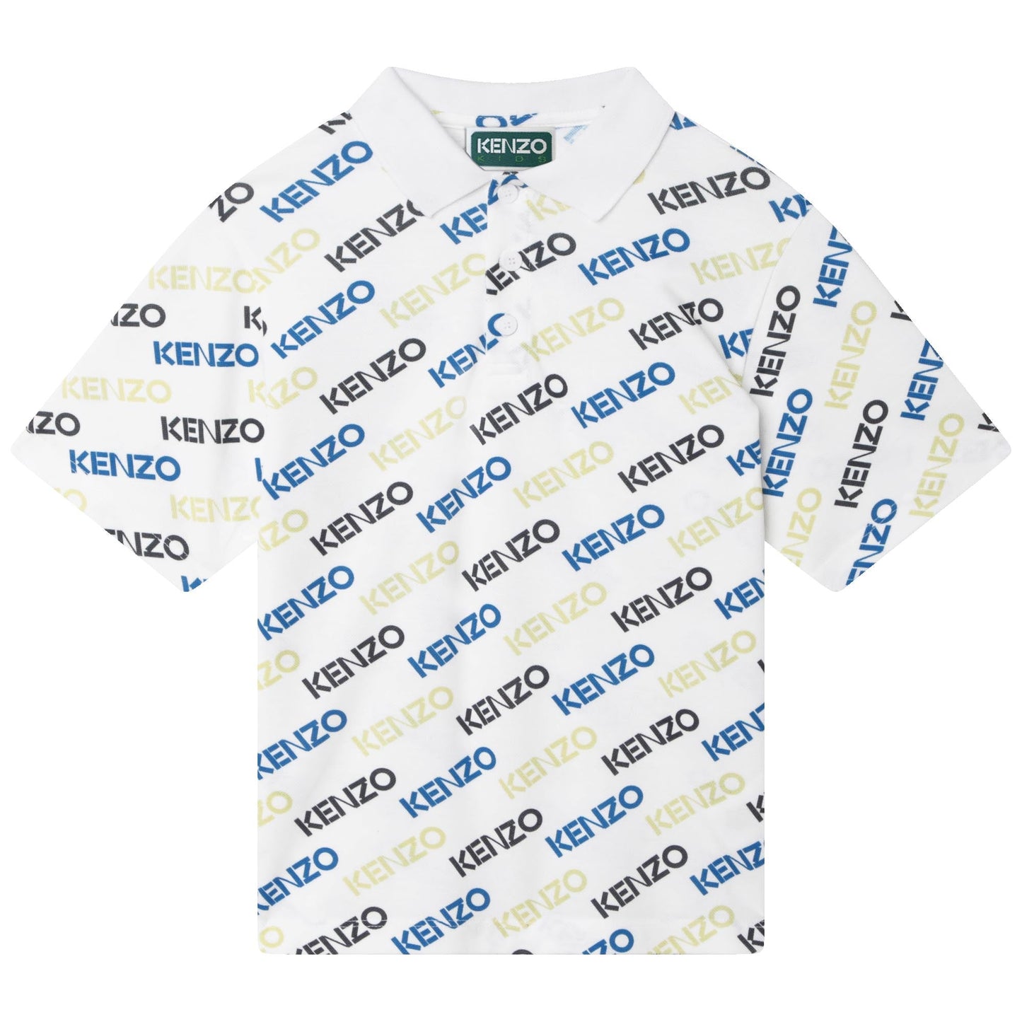 男童白色Logo棉Polo衫