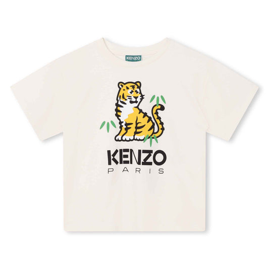 男童白色Logo棉T恤