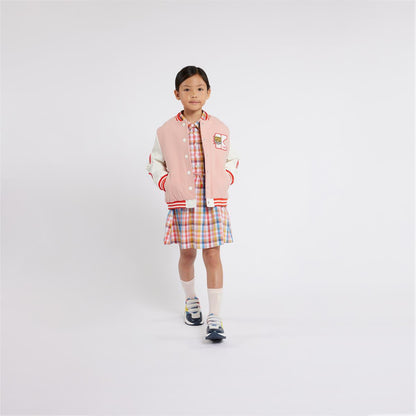 女童黄色格子棉连衣裙