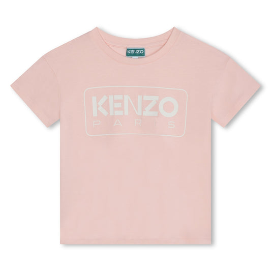 女童粉色Logo棉T恤