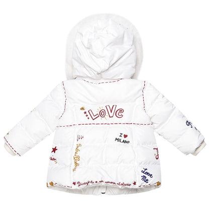 Baby  Girls  White  "My  Love"  Coat