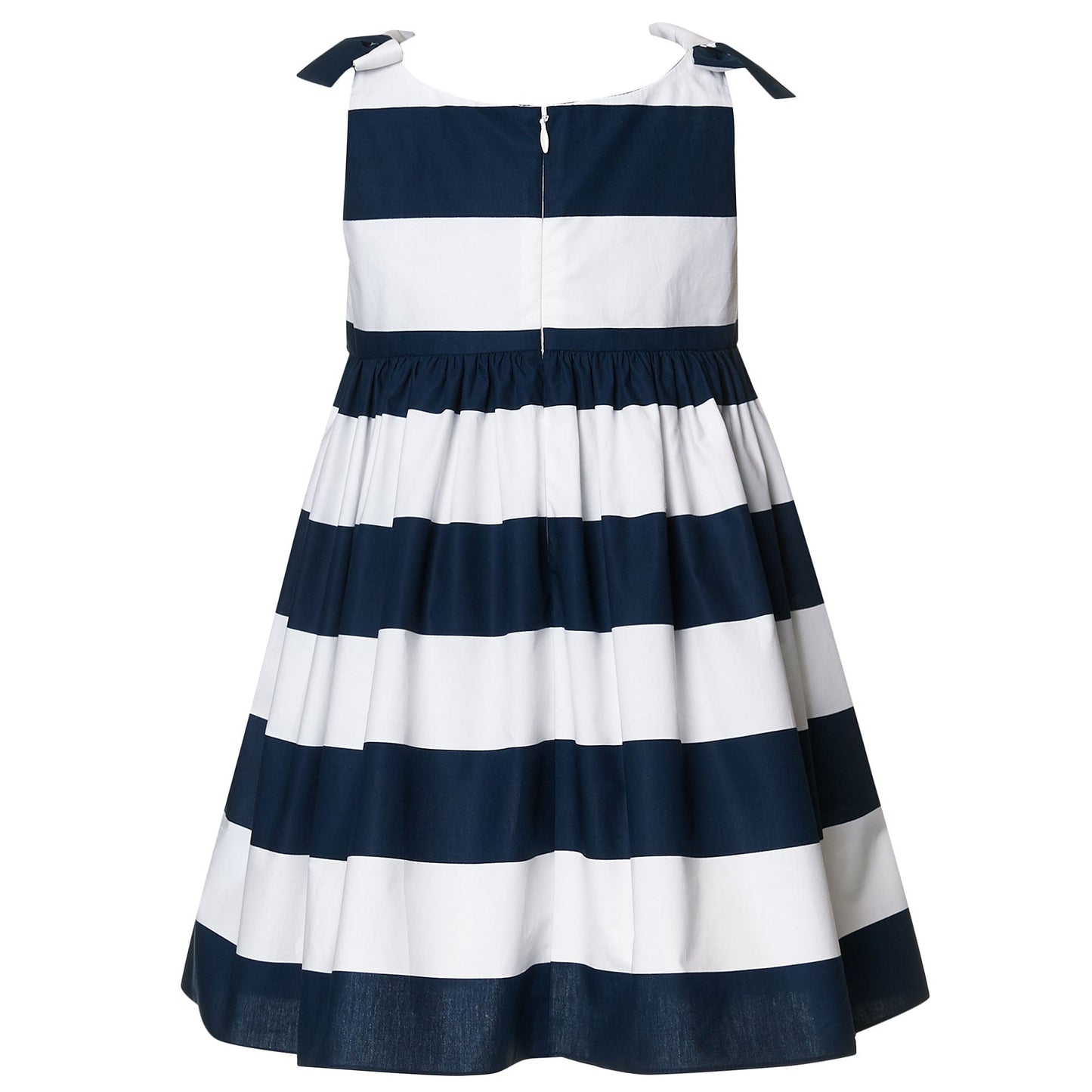 Girls Blue &White striped Cotton Dress