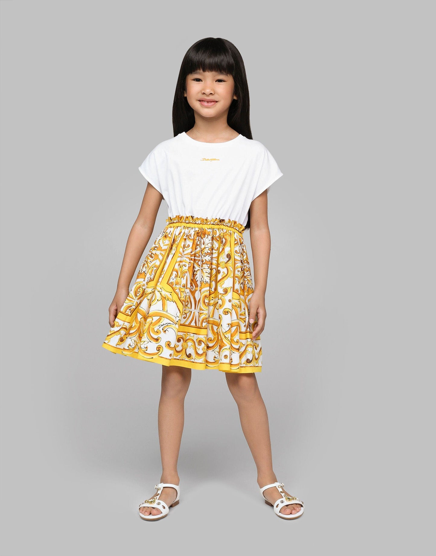 Dolce & Gabbana 女童棉质 Maiolica 连衣裙（多色）
