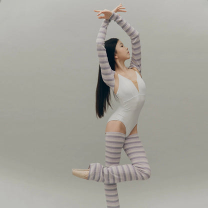 女士紫色条纹芭蕾舞披肩