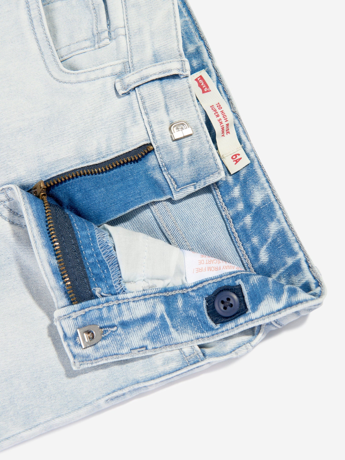 Levi's Wear 女童 720 高腰超紧身牛仔裤（蓝色）