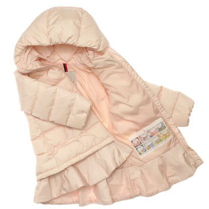 Baby Girls Nude Pink Hooded 'Azinza'Jacket With Skirt Trims