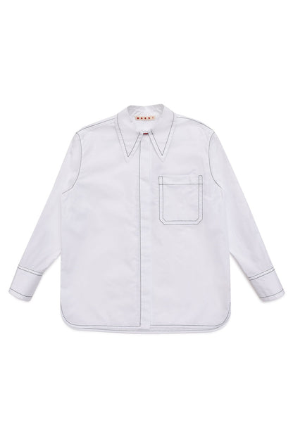 Girls White Cotton Shirt