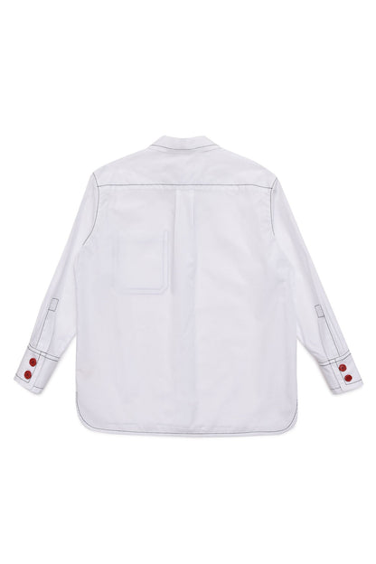 Girls White Cotton Shirt