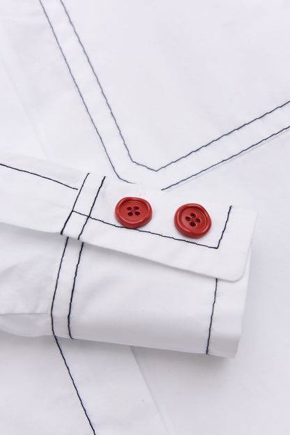 Girls White Cotton Shirt