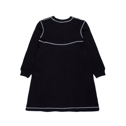 女童黑色棉连衣裙