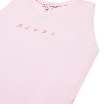 女童粉色Logo棉连衣裙