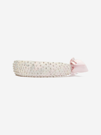 粉色女孩织锦头带
